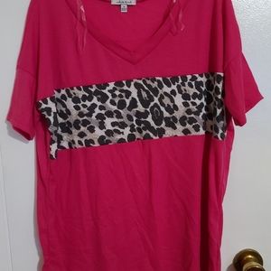 NWT White Birch Pink Shirt w/ Animal Pri